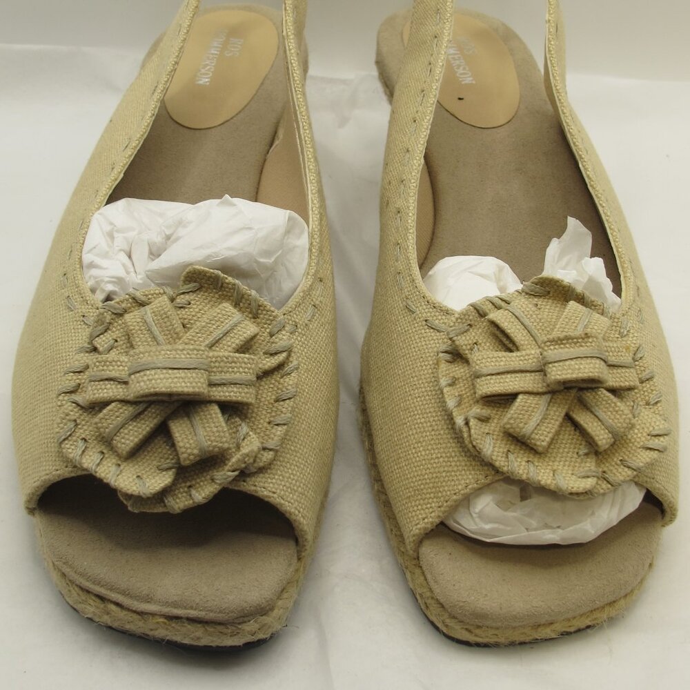 Ros Hommerson Edith Natural Fabric heel in 8.5N  NWT